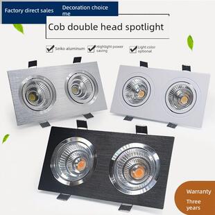 Led双头射灯芯嵌入式格栅双头筒灯可调角度大胆的矩形顶灯