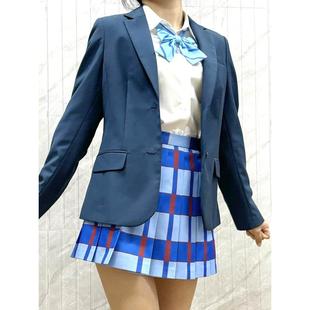 定制纹理Jk制服可爱的缪斯动漫模彷表演Cos校服格子裙衬衫