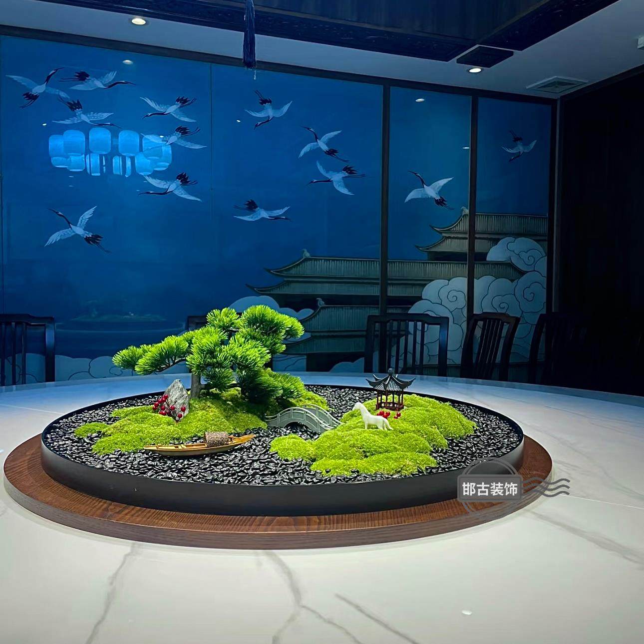 餐桌中间摆花永生苔藓桌摆圆桌转盘装饰盆景景观摆台,家居饰品,餐桌花艺,淘宝优惠券,粉丝福利购,淘宝优惠卷