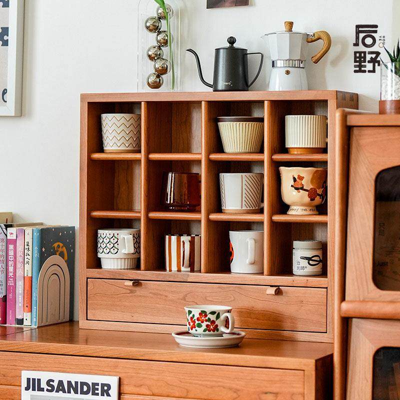 后野樱桃木实木杯架 水杯咖啡杯收纳展示柜 手办收纳收纳架 华夫,住宅家具,家用陈列柜,淘宝优惠券,粉丝福利购,淘宝优惠卷