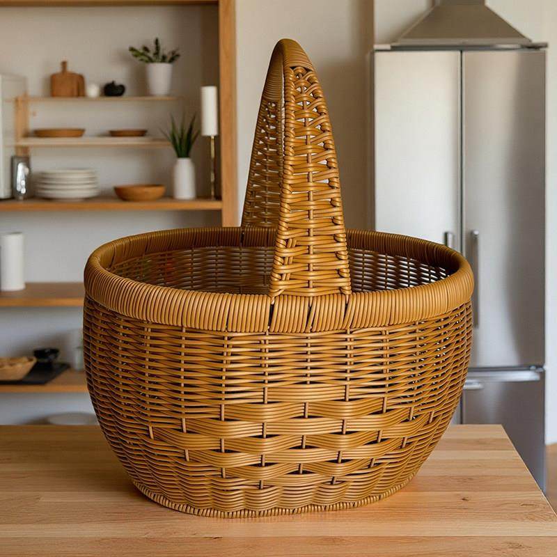 巧手匠户外露营野餐仿藤编手提篮子竹编菜篮子编织采摘篮子买菜篮,收纳整理,购物篮,淘宝优惠券,粉丝福利购,淘宝优惠卷