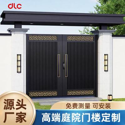 铝合金别墅庭院大门门楼铝艺花园院子门头农村自建房大门门庭门顶