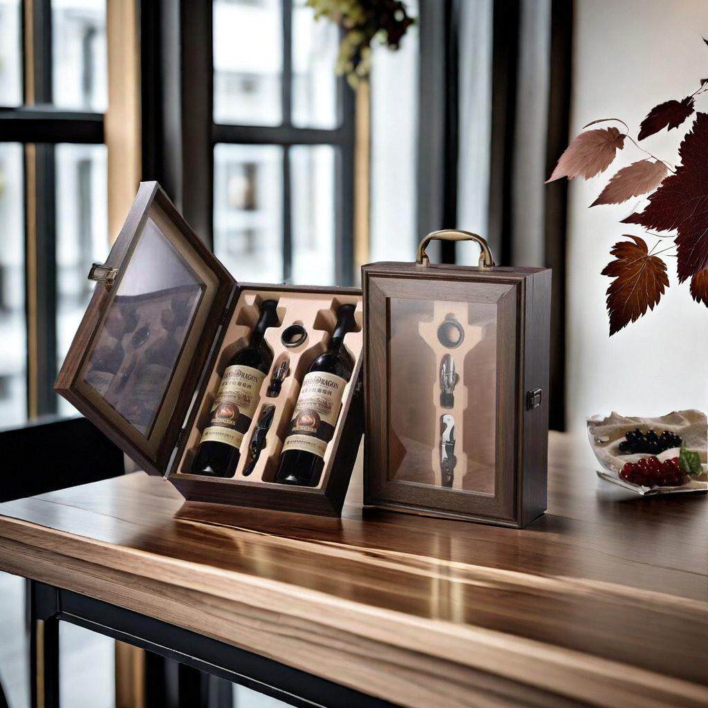 双支钢琴烤漆木盒包装礼盒红酒盒葡萄酒2两瓶装通用定制木箱