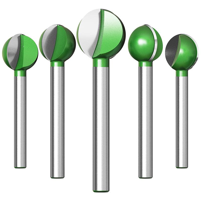 电动丸球刀圆底刀6mm加长柄茶几茶盘打胚球头雕刻刀打磨木工刀具