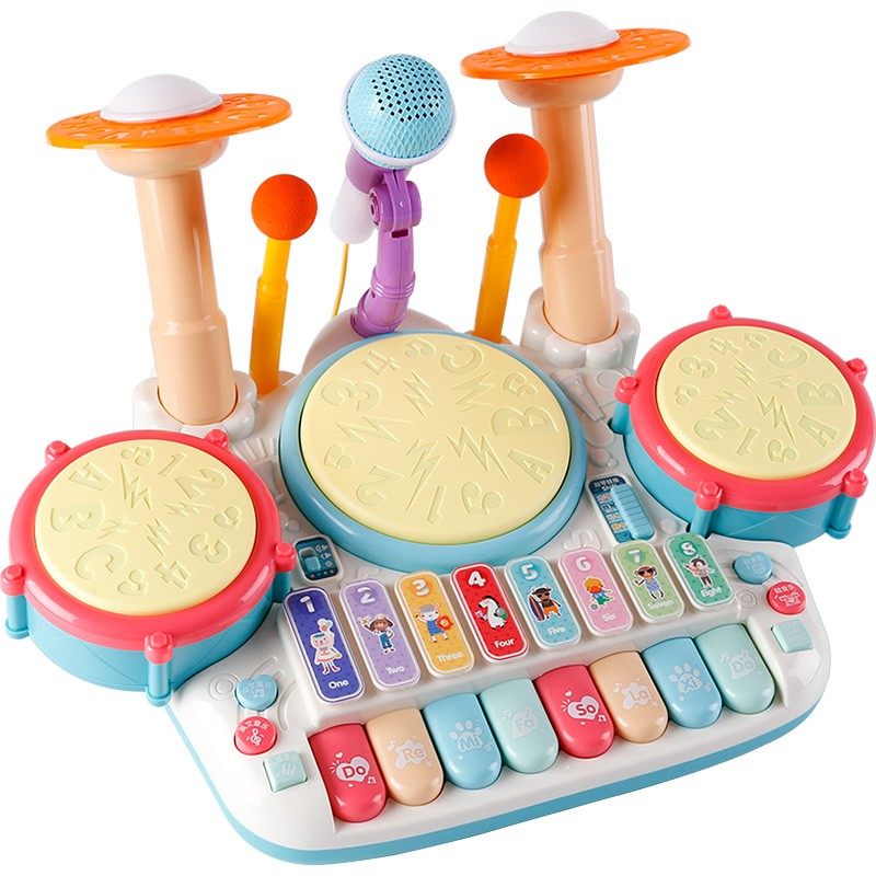 架子鼓儿童玩具敲打击乐器小鼓1一2岁宝宝婴儿幼儿园启蒙音乐教具