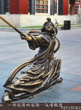 古代人物户外摆放街边小品玻璃钢铜雕制作小品园林景观民俗雕塑