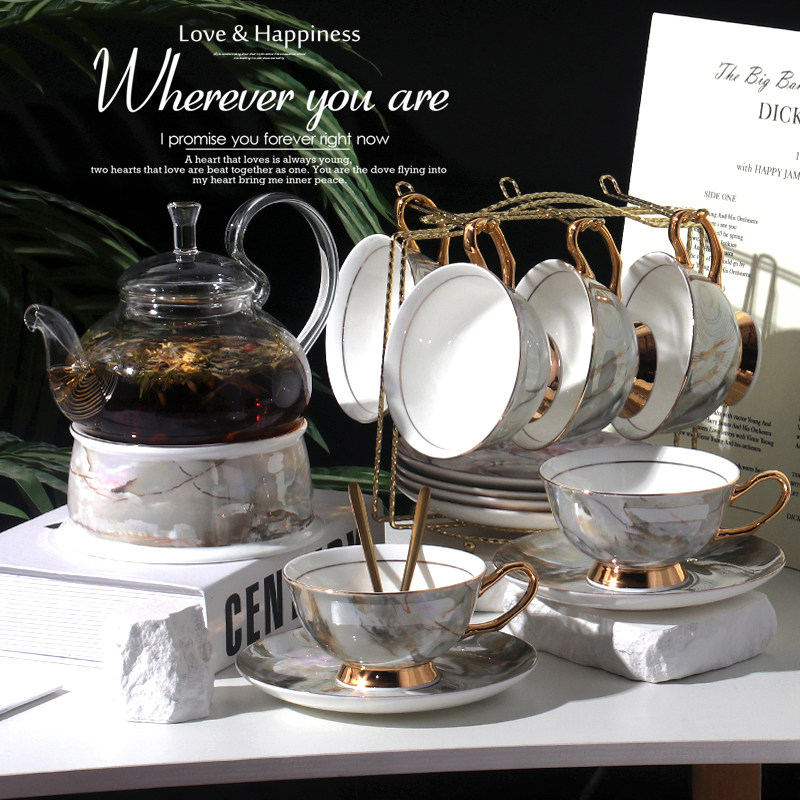 BENEY欧式骨瓷咖啡杯碟套装精致英式下午茶杯茶具高Y档陶瓷拿铁杯
