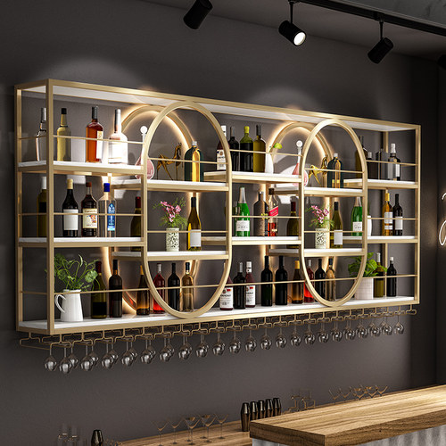 吧台红酒a架子展示架壁挂式餐厅墙上白酒酒柜靠墙工业风酒架置物