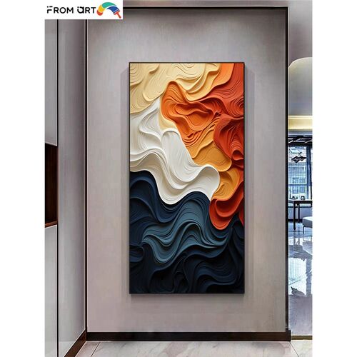 进门生财入户玄关挂画客厅正对门玄幻装饰画过道走廊尽头墙面壁画
