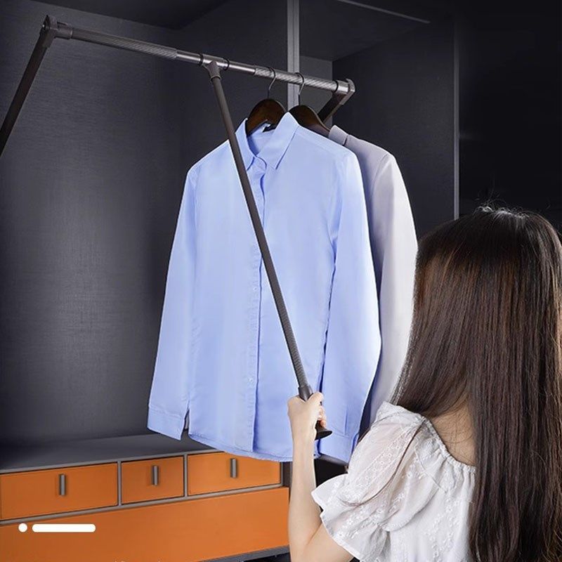 下拉挂衣架轻感衣柜内可伸缩衣帽间薄柜窄柜拉杆下拉升降挂衣架,基础建材,衣杆,淘宝优惠券,粉丝福利购,淘宝优惠卷