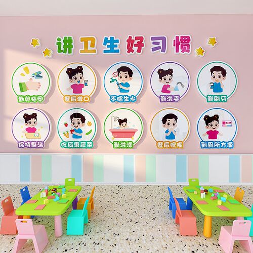 幼儿园文化墙开学班级教室场景布置墙面装饰环创主题卡通立体墙贴