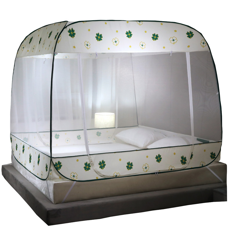 蒙古包蚊帐三开门1.5m免安装防摔加厚加密防尘顶1.8m米床双人家用