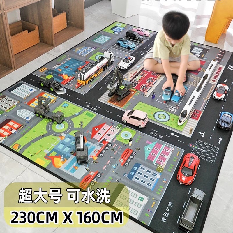 儿童玩具男孩停车场模型车库模拟场景地图城市交通汽车轨道大楼