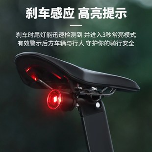塔斯队长自行车后尾灯同频智能刹车感应山地公路骑行组队夜骑灯架