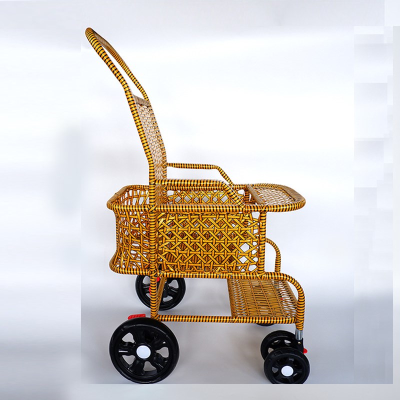 婴儿推车轻便夏季藤编仿藤儿童竹藤藤椅新款坐式小孩竹子推车简易
