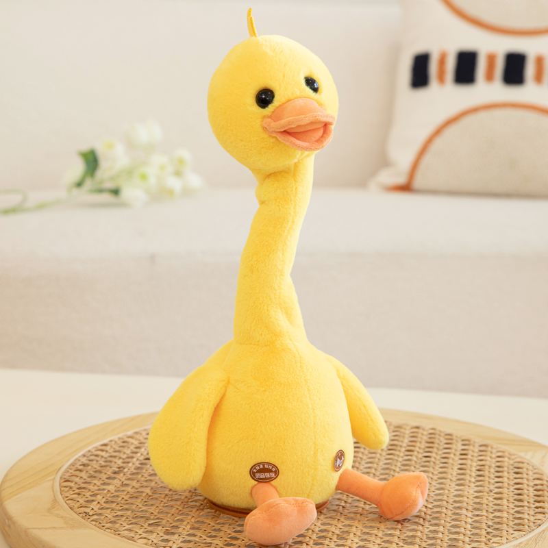 儿童复读玩偶鸭婴儿宝宝学说话玩具会说话的网红鸭子毛绒公仔女孩