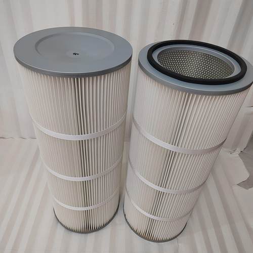 东丽阻燃覆膜滤芯 聚酯纤维粉尘滤筒 抛丸机320*900 内外双网