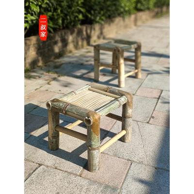 竹编小方凳子跳舞竹凳竹台茶桌工厂传统无靠背竹椅泡茶凳老式舞具