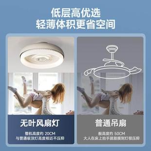 全光谱叶风无扇灯2025年形款 隐静音卧室吸顶主卧房间电扇吊新扇灯