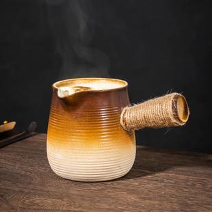 网红复古围炉煮茶家用粗陶碳火烧水壶纯手工陶瓷防烫沏茶侧把茶壶