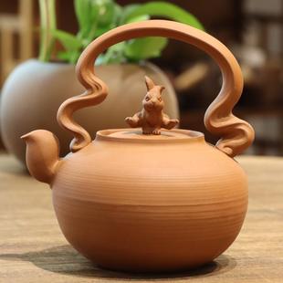 养生提梁陶壶 潮汕纯手工家用超薄煮泡茶壶明火电陶炉户外炭炉中式