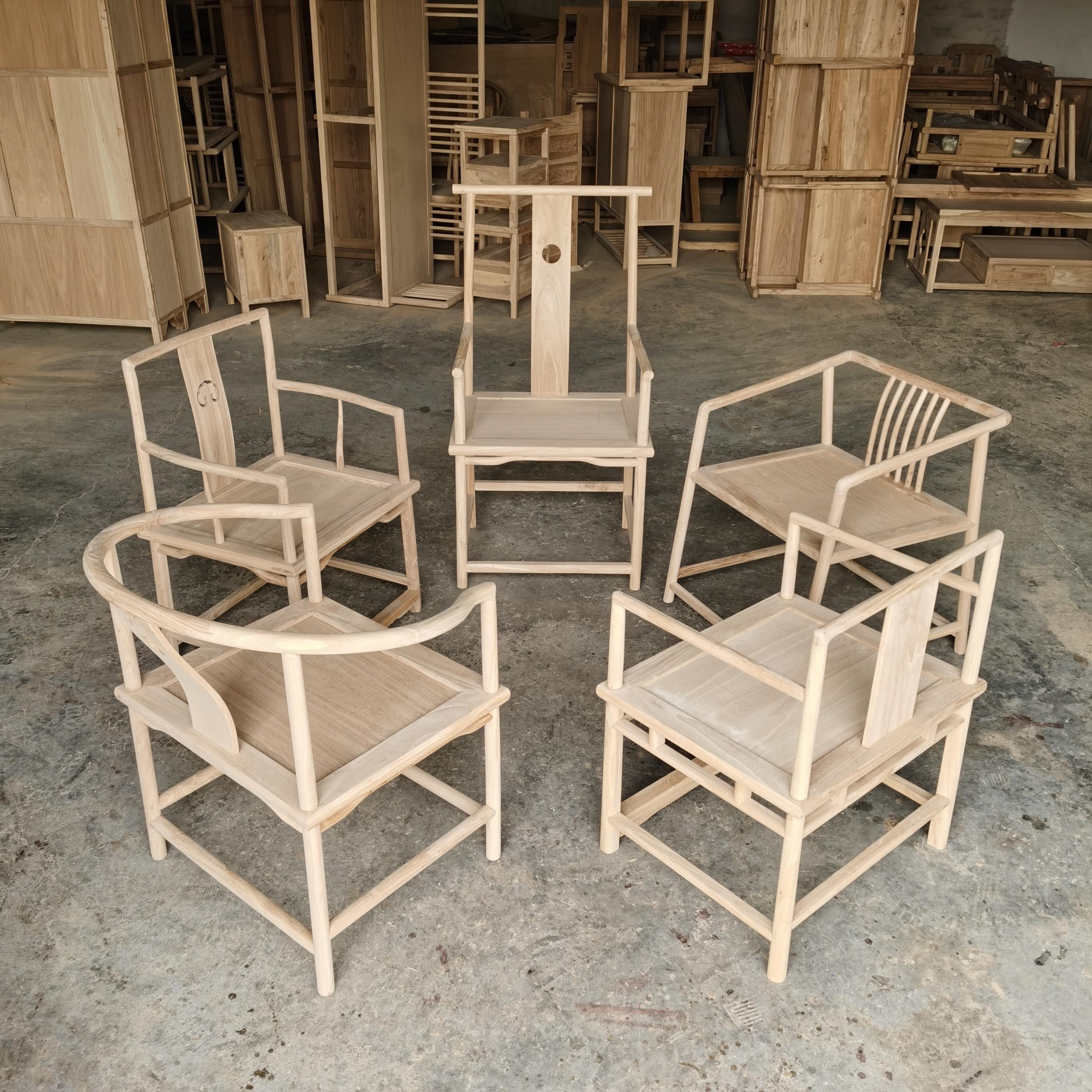 采购产品榆树圆椅，古董餐椅，白色的碎茬实木椅子，榫卯结构，白