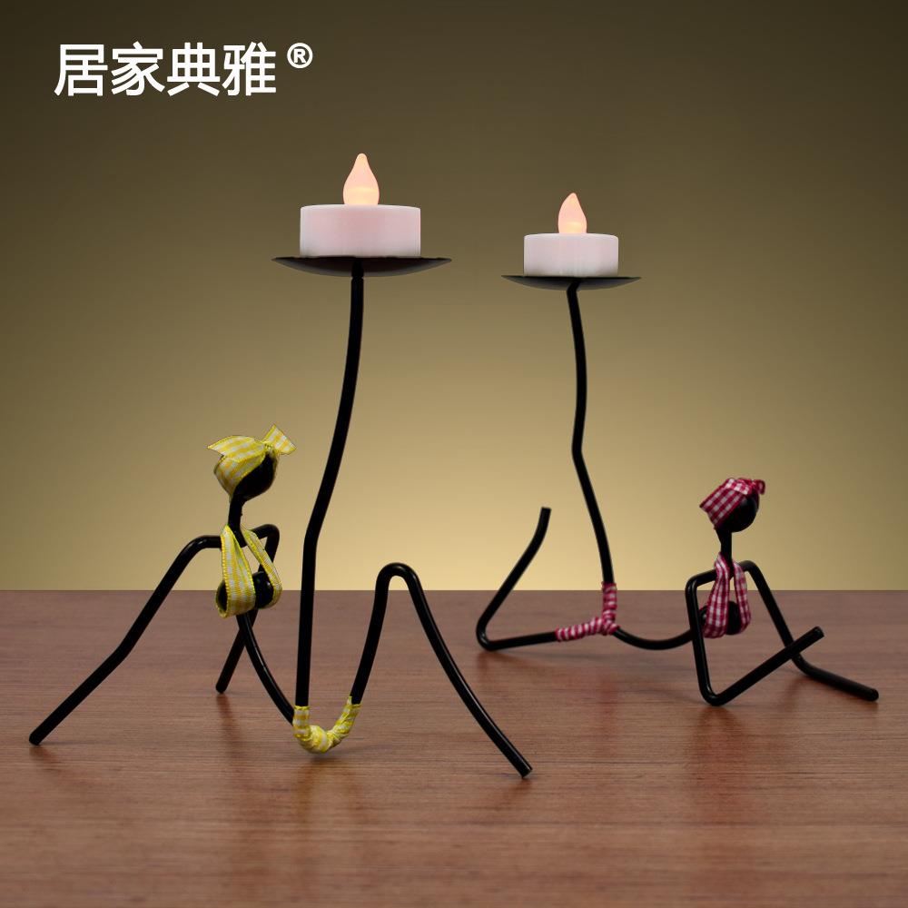 创意人物烛台架可爱比基尼少女蜡烛台浪漫餐桌装饰摆件简约北欧