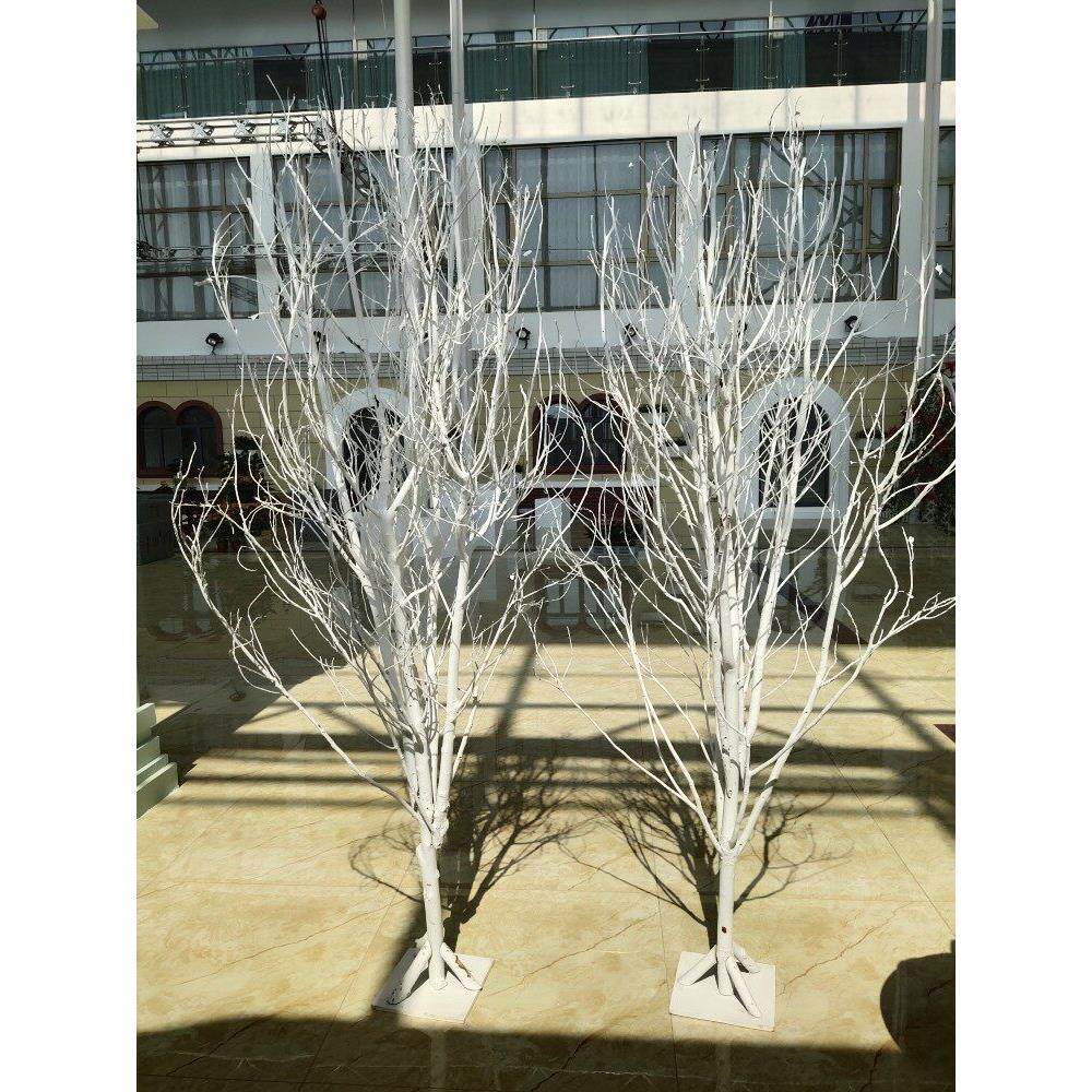 白树枝白树干装饰造型树婚庆影楼装饰树杈枯枝喷白树摆放圣诞树