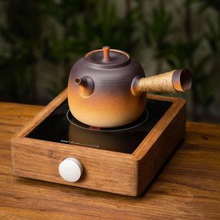柴烧养生陶瓷提梁壶烧水壶电陶炉炭炉功夫茶具 粗陶煮茶壶侧把壶