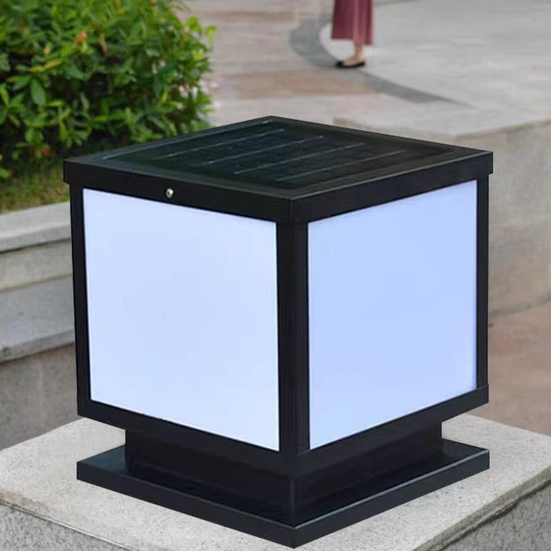 太阳能柱头灯铝户外别墅门柱花园小区景观防水简约园林接电围墙灯