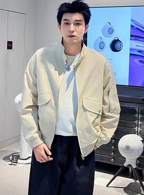 2025秋季新款美式复古立领工装衣夹克男休闲百搭潮牌做旧美式外套