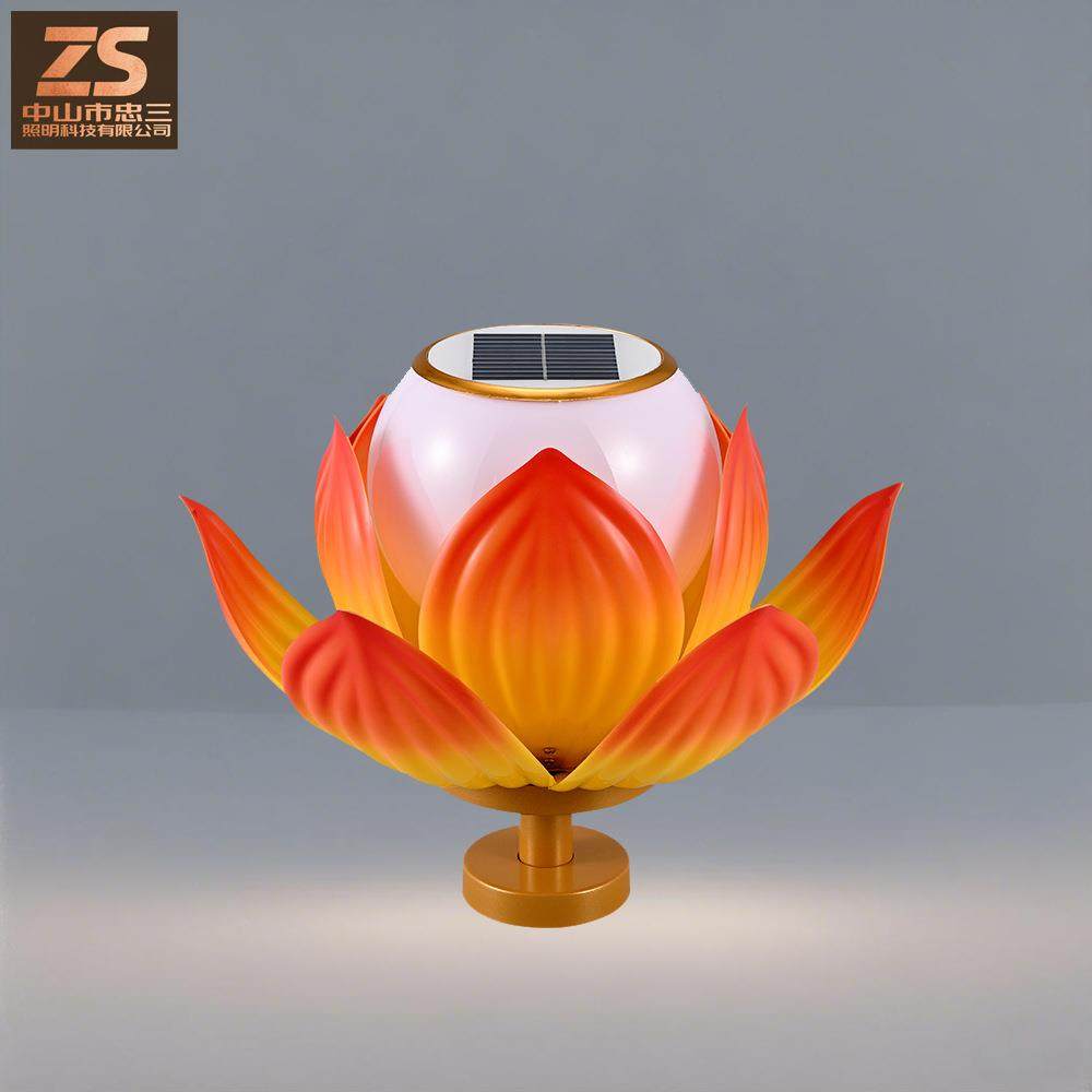 荷花柱头灯LED合金莲花琉璃灯雕刻花苞花蕾供佛神灯佛具用品