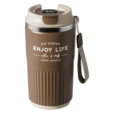 恩尔美全自动磁吸搅拌杯智能显温咖啡杯办公车载便携高颜值水杯子