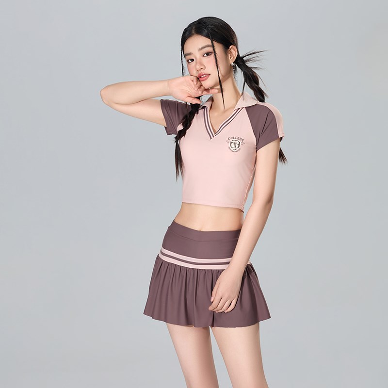 分体泳衣女款2025新款爆款保守显瘦遮肚裙式运动小胸聚拢游泳装女