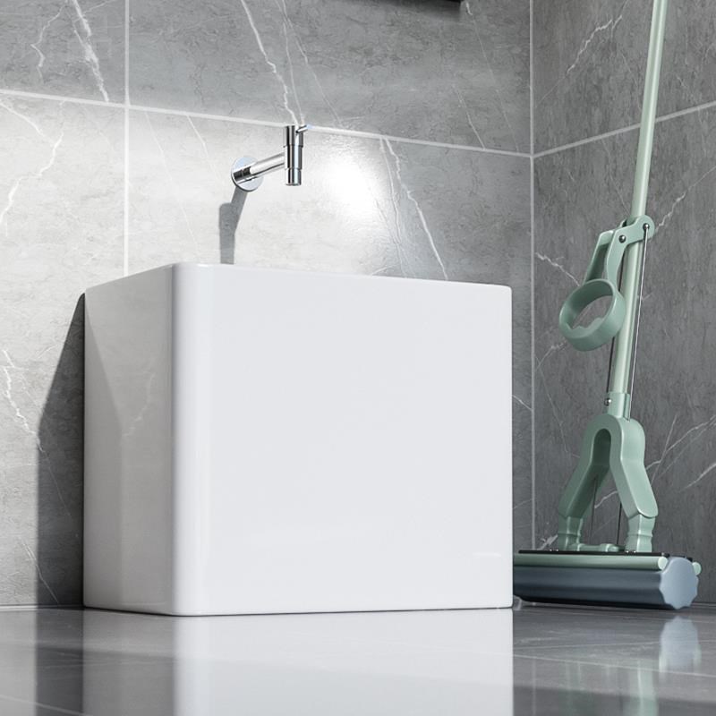 元匠洗拖把池阳台家用卫生间大号陶瓷拖布池落地式长方形小号槽池