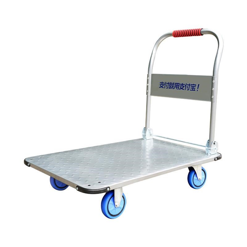 拉货小推车超市仓库折叠手推静音平板车拖车省力省空间搬运车