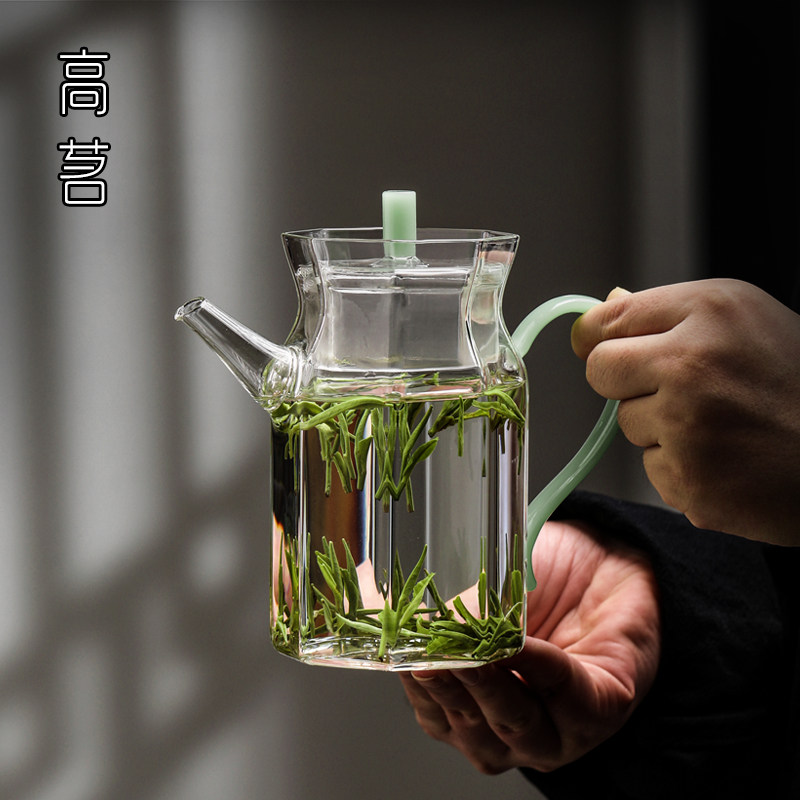 泡绿茶玻璃壶耐高温仿宋手执壶花茶过滤冲茶器家用茶具泡茶壶