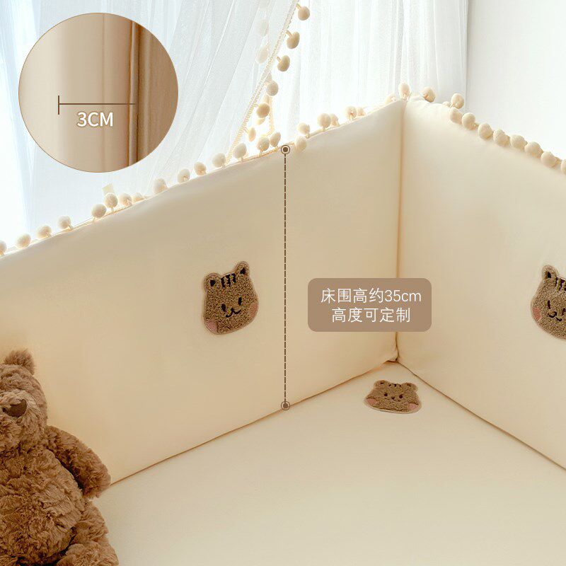 婴儿床围栏软包新生儿宝宝床加厚防撞床围挡拼接床缓冲床护栏