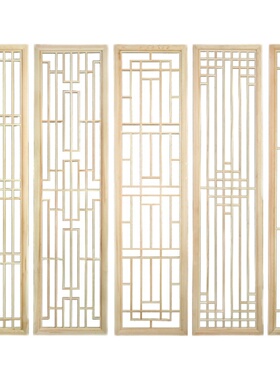 促背景墙隔断镂空m雕花格栅中式仿古门窗实木花格镂空屏风木销