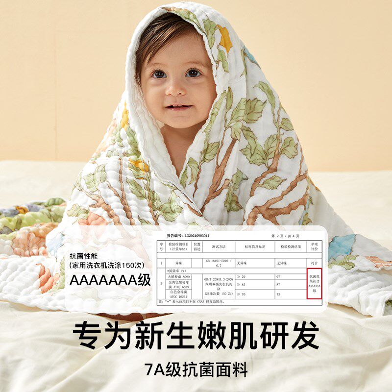 宝宝洗澡浴巾婴儿冬天初生新生儿纱布巾儿童大尺寸毛巾秋冬季