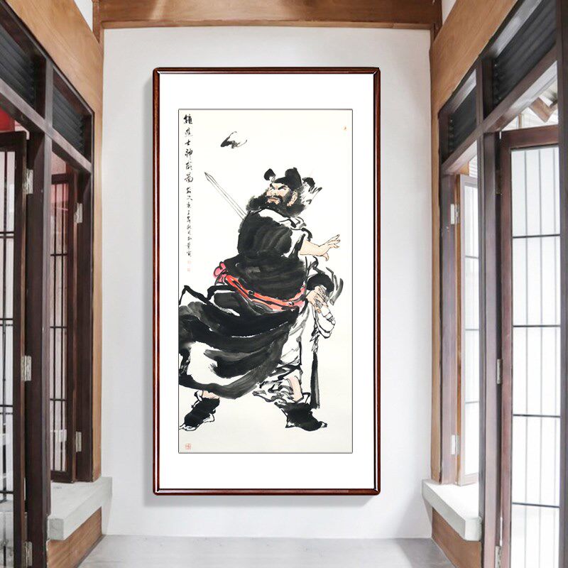 手绘人物写意图国画办公室客厅过道走廊玄关背景墙装饰字画挂画