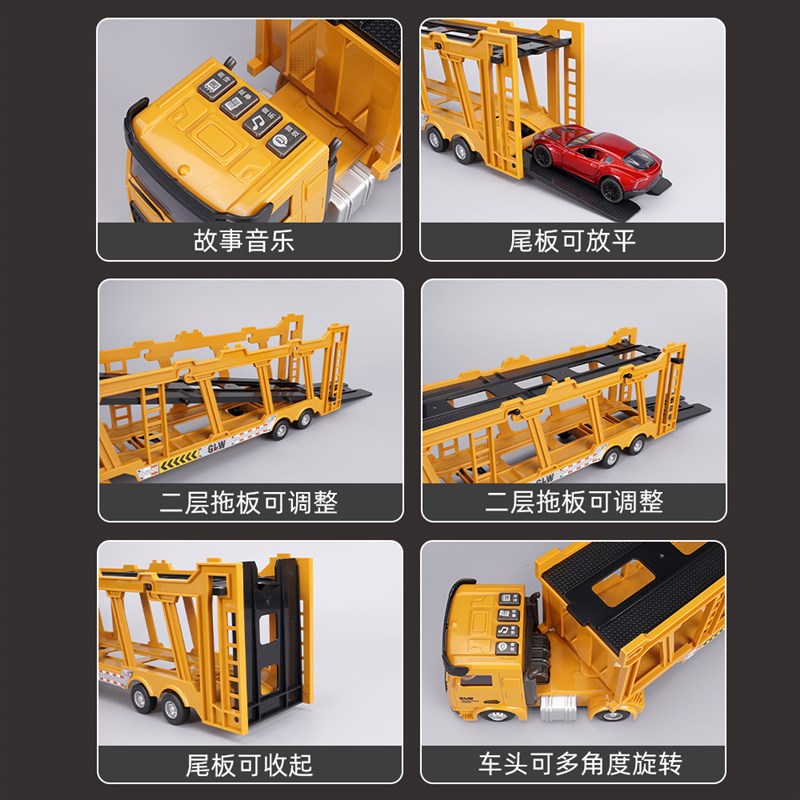 超大号惯性运输车玩具套装拖车挂车大卡车1-2婴儿3合金跑车男女孩