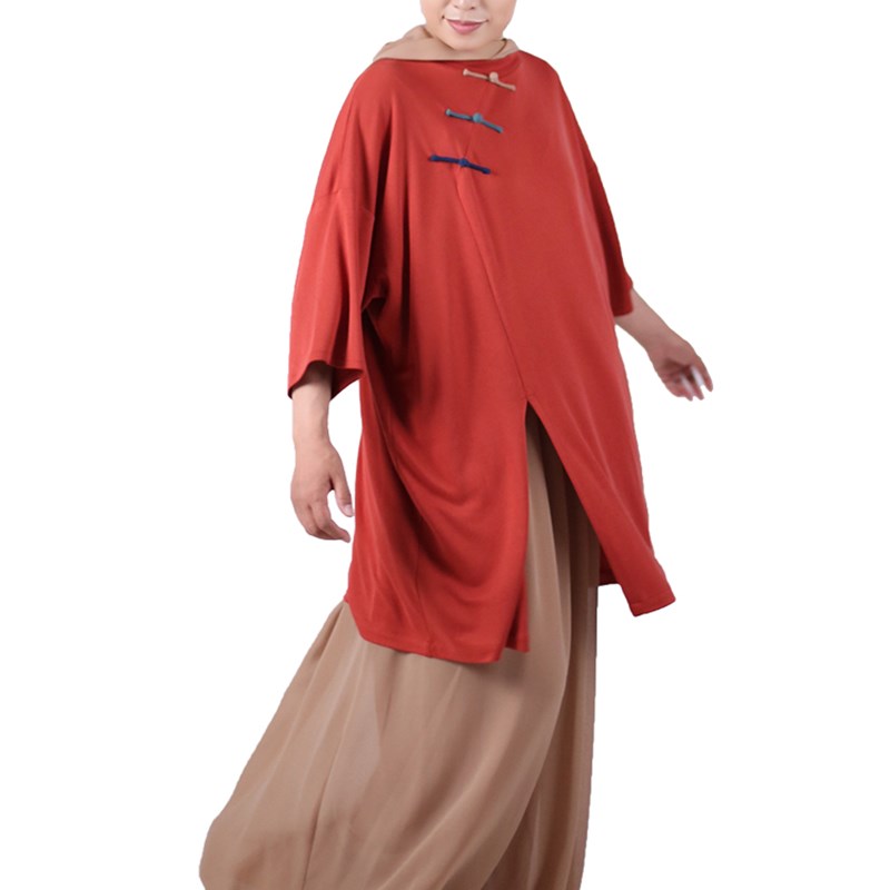 马蕾太极夏季新款休闲太极服女式晨练练功服时尚圆领宽松国风透气