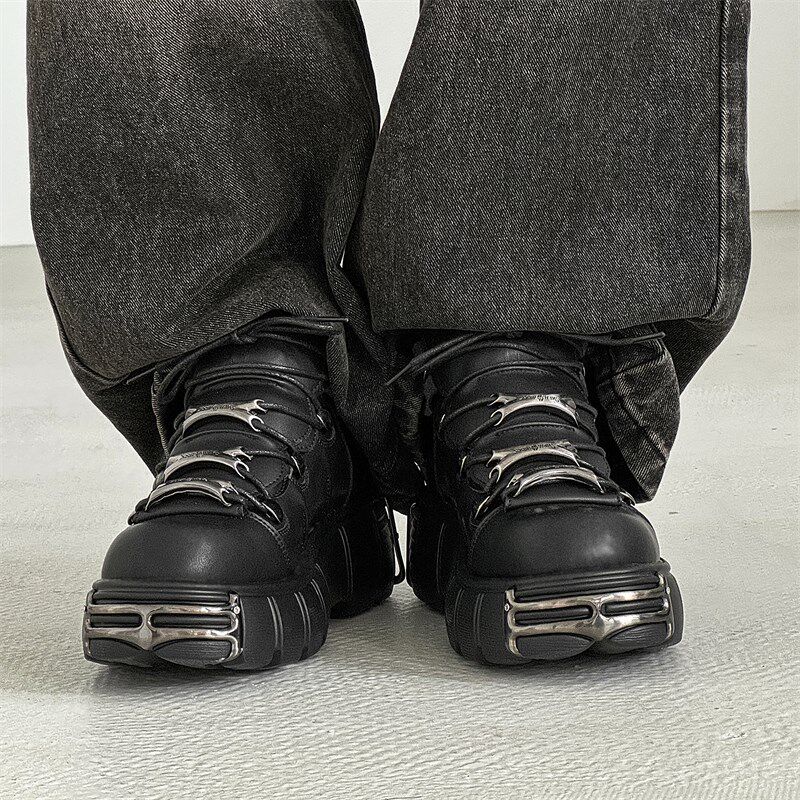 皮鞋男款2025新款春夏休闲男鞋高级感大头鞋年轻人黑色厚底德比鞋