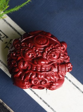 天然朱砂貔貅摆件汽车内饰品皮丘家居办公室桌面小摆件办公桌礼品