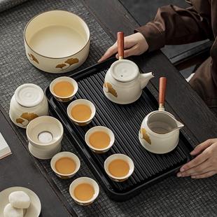 汝窑茶具茶盘套装 中式 家用轻奢高档陶瓷泡茶壶茶杯旅行商务Logo