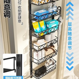门后挂钩加长免打孔门挂钩门后挂架门后收纳置物架挂篮门后挂衣架