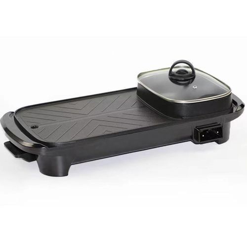 多功能涮烤一体锅家用电火锅烧烤两用一体长方形电烤盘无烟不粘锅