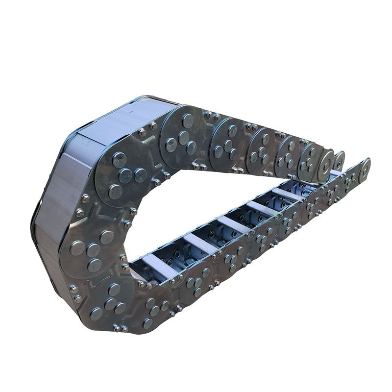 钢厂拖链半封闭钢铝拖链 TL95III机床金属不锈钢电缆钢制坦克链