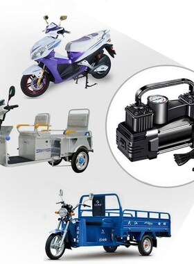 电动车充气泵48V60V72V通用型双缸大功率高压真空胎打气筒便携式